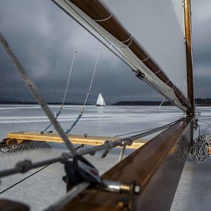 Anthony Puopolo - Ice Boats on Hudson River